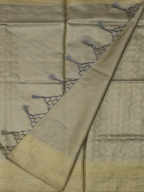 

Pothys Beige Woven Design Tissue Saree