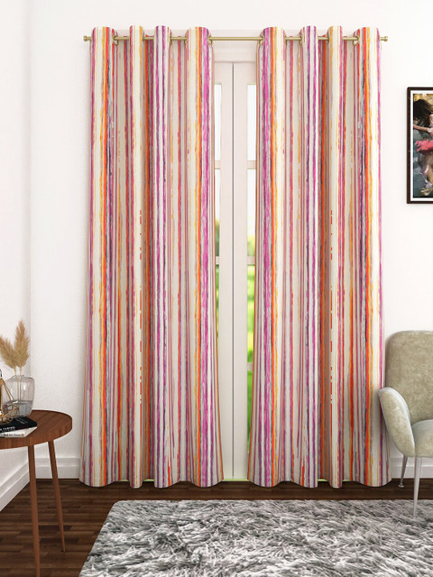 

Soumya Multicoloured Single Room Darkening Door Curtain, Multi