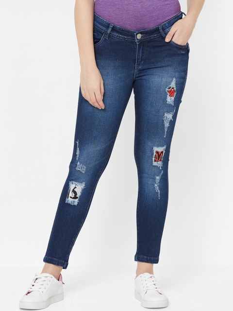 

Juliet Women Navy Blue Slim Fit Mid-Rise Mildly Distressed Jeans