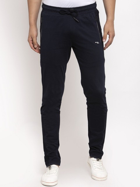 

CONFIDENCE Men Navy Blue Solid Slim-Fit Track Pants