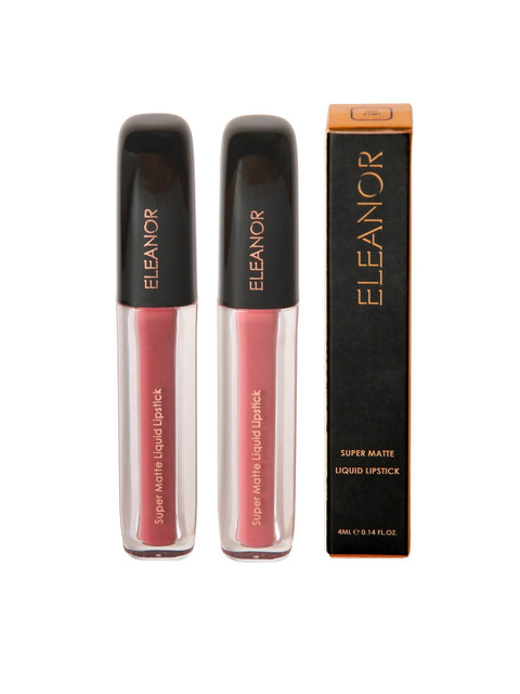 

ELEANOR Set of 2 Super Matte Liquid Lipsticks Walnut 11 & Fig 12 - 4 ml Each, Nude
