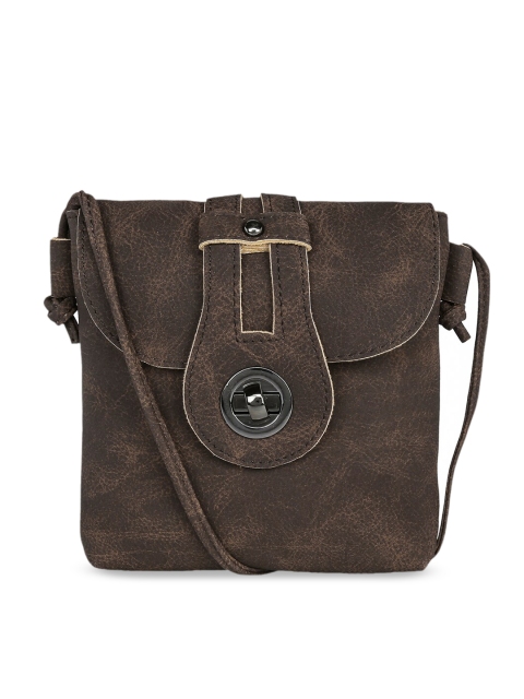 

KLEIO Brown Textured Sling Bag