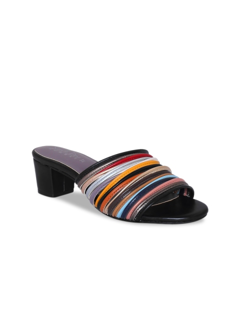 

Siendo Desi Women Black & Red Striped Heels