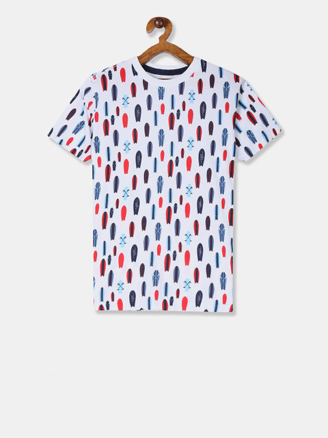 

U.S. Polo Assn. Kids Boys White Printed Round Neck T-shirt