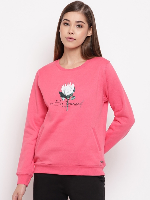 

Miss Grace Women Pink Self Design Sweatshirt