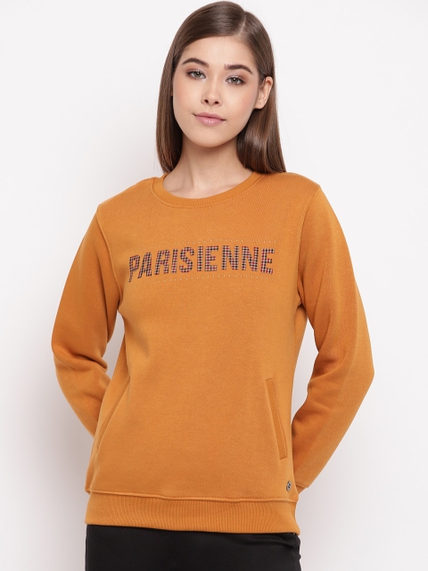 

Miss Grace Women Mustard & Off-White Printed Sweatshirt