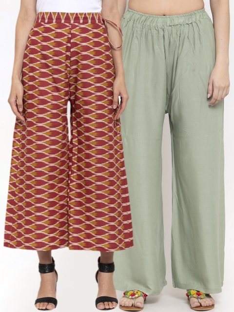 

TAG 7 Women Pack Of 2 Palazzos, Brown