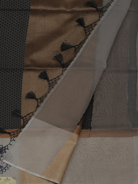 

Pothys Grey Woven Design Cotton Blend Saree