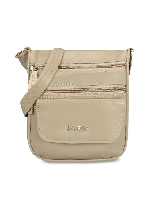 

KLEIO Cream-Coloured Solid Sling Bag