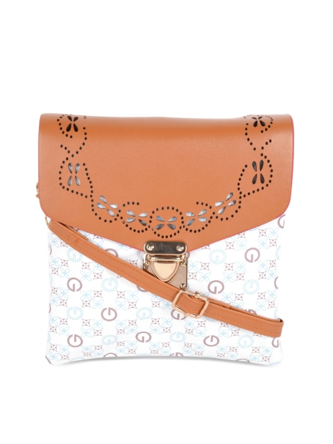 

KLEIO Brown & White Colourblocked Sling Bag