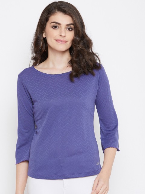 

NEVA Women Purple Self Design Top