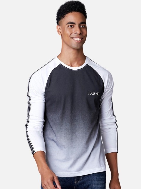 

MARCA Disati Men White & Black Colourblocked Round Neck T-shirt