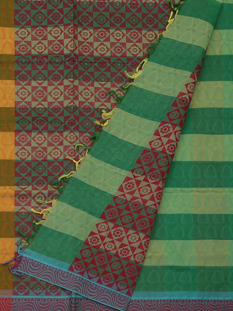 

Pothys Multicoloured Checked Pure Cotton Saree, Multi