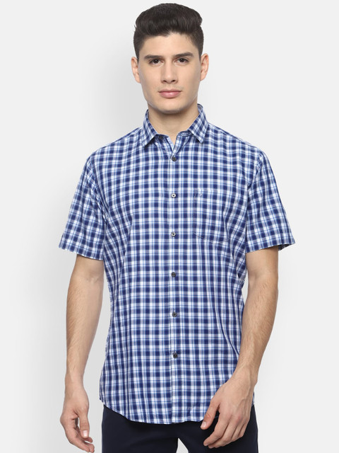 

Van Heusen Sport Men Blue & White Slim Fit Checked Casual Shirt