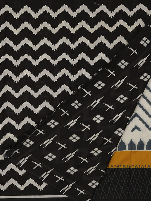 

Pothys Black & White Pure Cotton Printed Saree