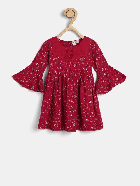 

Bella Moda Girls Red Printed Fit & Flare Dress