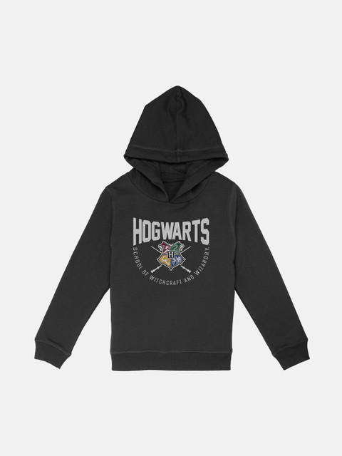 

Kids Ville Boys Black Harry Potter Printed Hooded Sweatshirt