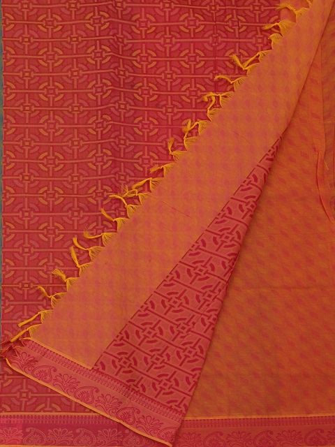 

Pothys Red & Green Pure Cotton Woven Design Saree
