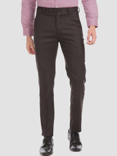 

Arrow Men Brown Regular Fit Solid Formal Trousers