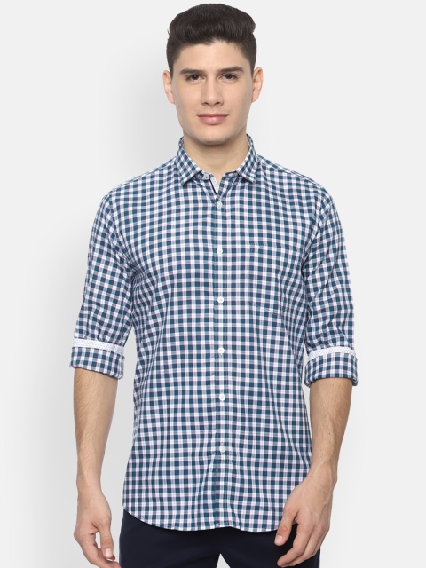 

Van Heusen Sport Men Navy Blue Slim Fit Checked Casual Shirt