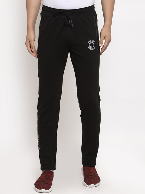 

CONFIDENCE Men Black Solid Slim-Fit Track Pants
