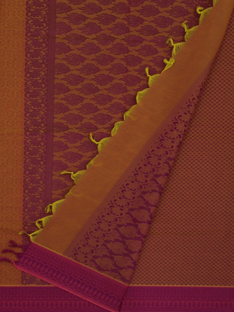

Pothys Orange Colourblocked Pure Cotton Saree