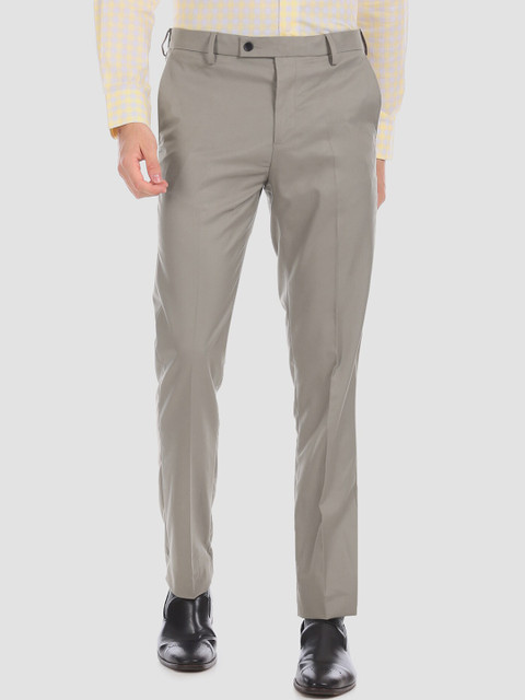 

Arrow Men Grey Regular Fit Solid Formal Trousers