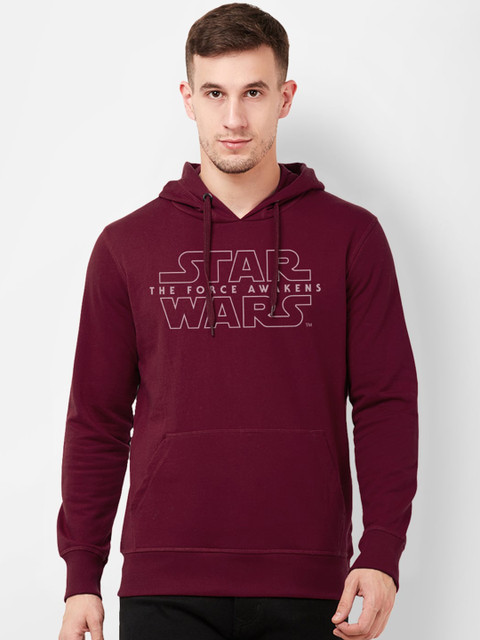 

Free Authority Men Maroon & Off-White Star Wars Printed Hooded Sweatshirt