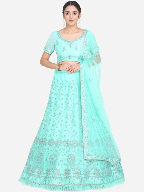 

Mitera Green Unstitched Lehenga & Blouse with Dupatta