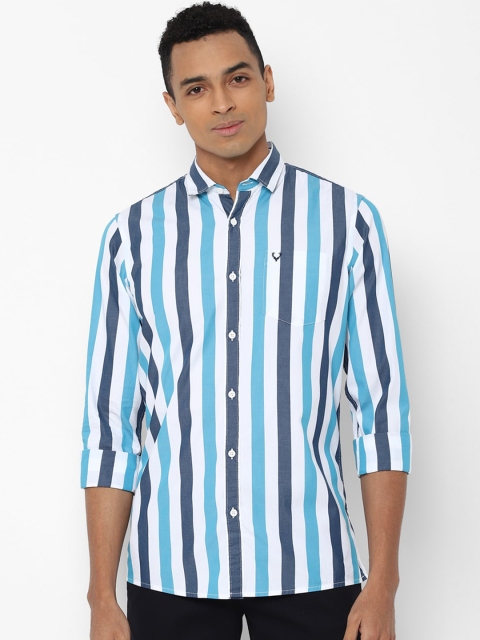 

Solly Jeans Co. Men Blue & White Regular Fit Striped Casual Shirt