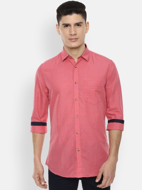 

Van Heusen Sport Men Pink Slim Fit Checked Pure Linen Casual Shirt