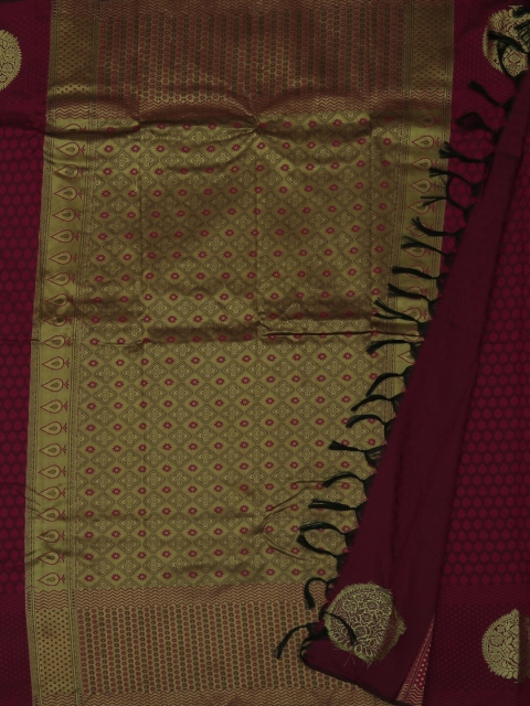 

Pothys Maroon & Gold-Toned Art Silk Woven Design Saree