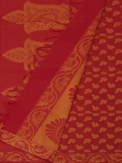 

Pothys Red Woven Design Pure Cotton Saree