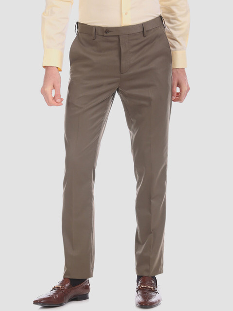 

Arrow Men Brown Regular Fit Solid Formal Trousers