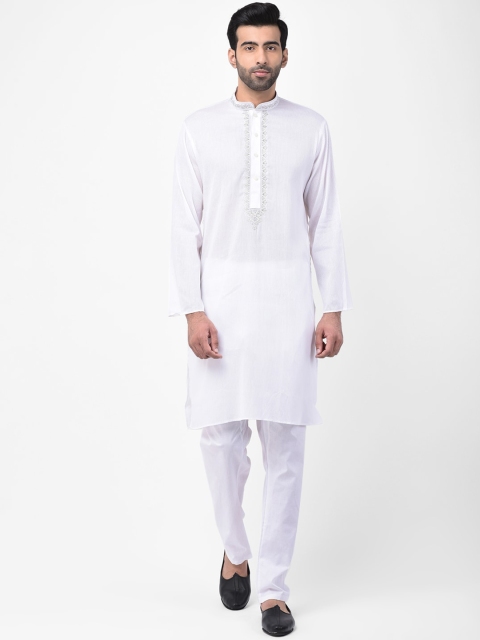 

SG LEMAN Men White Striped Kurta with Pyjamas