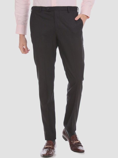 

Arrow Men Black Regular Fit Solid Formal Trousers