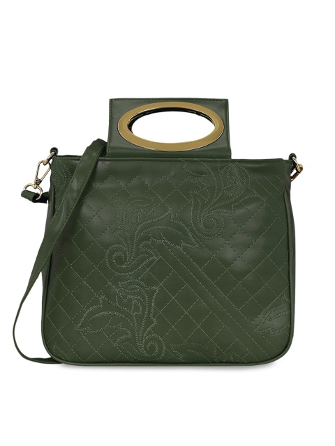 

KLEIO Green Self Design Handheld Bag