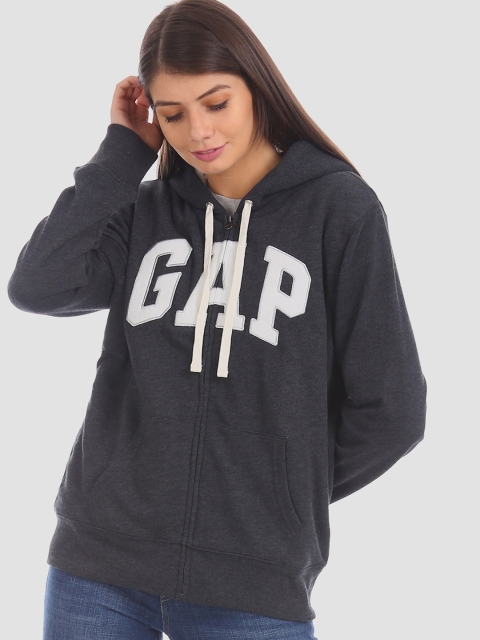

GAP Women Grey Printed Sweatshirt