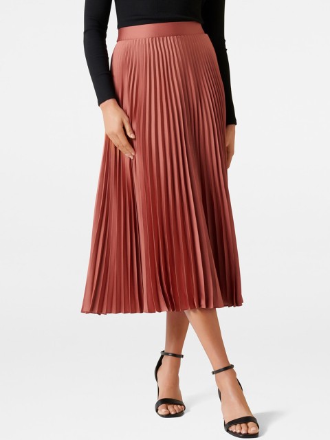 

Forever New Women Dusty Pink Accordion Pleated Flared Skirt
