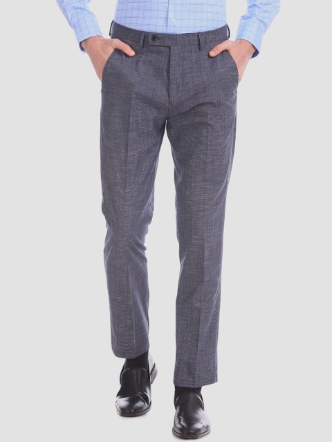 

Arrow Men Blue Slim Fit Solid Formal Trousers