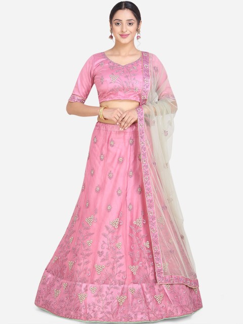 

Mitera Women Pink Embellished Lehenga Choli