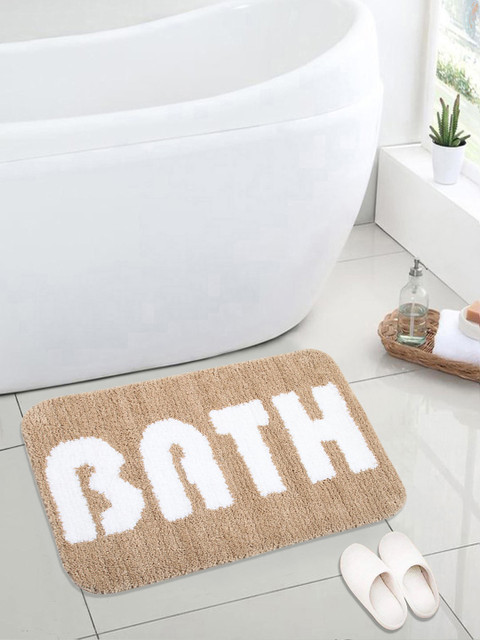 

Saral Home Beige & White Printed Microfibre Anti-Skid Bath Rug