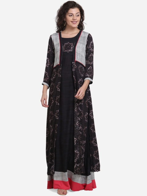 

SHAVYA Women Black Printed Anarkali Kurta