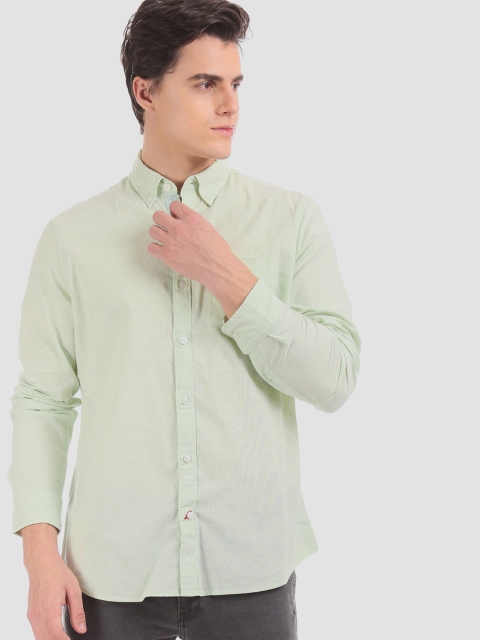 

GAP Men Green Button Down Solid Casual Shirt