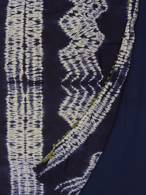 

Pothys Olive Green & Navy Blue Pure Cotton Dyed Saree