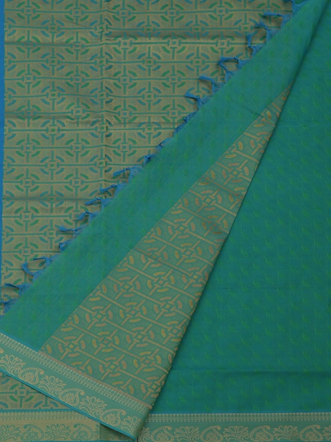 

Pothys Blue & Green Pure Cotton Woven Design Saree