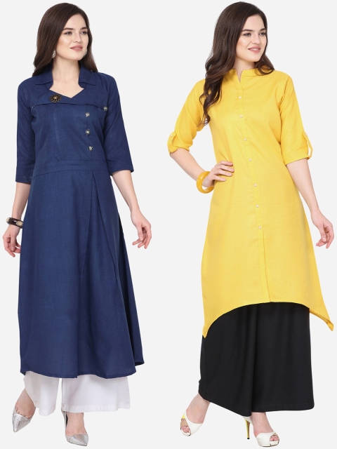 

Silk Bazar Women Multicoloured Pack of 2 Kurta Sets, Multi