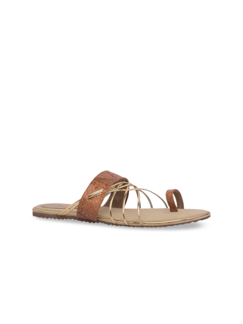 

Inc 5 Women Tan Brown Solid One Toe Flats