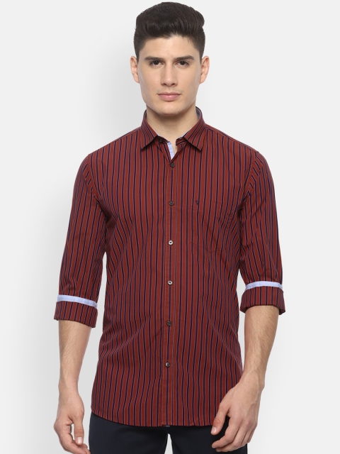 

Van Heusen Sport Men Maroon & Blue Slim Fit Striped Casual Shirt