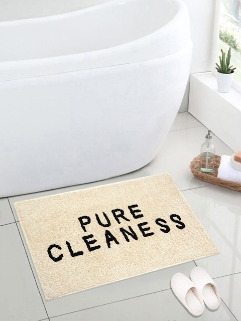 

Saral Home Beige & Black Printed Anti-Skid Bath Rug